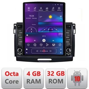 Ford Ranger 2015-2020 Octa Core TESLA típusú navigáció 9.7"-os képernyővel Android Rádió Bluetooth Internet GPS WIFI 4+32GB DSP 4G