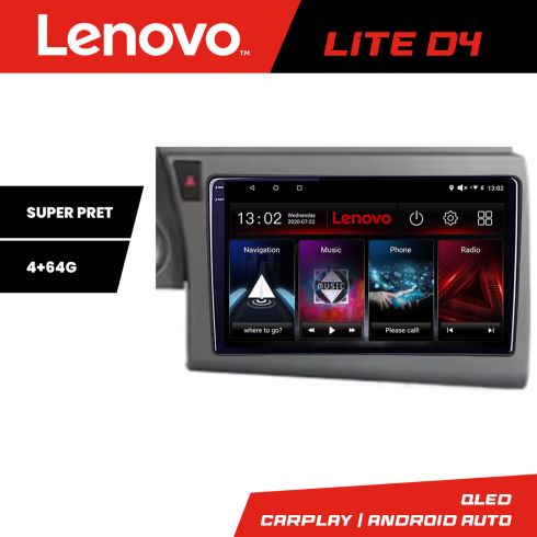 Navigáció Audi A6 C6 2004-2010 Lenovo QLED 1K 4+64 WIFI 5Ghz carplay android auto Android kit-a6-c6+EDT-LITE-D4-9-4+64