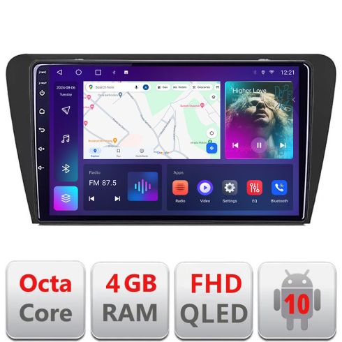 Navigáció Skoda Octavia 3 B-279 Android Kijelző QLED Octa Core 4+64 CarPlay Android Auto KIT-279+EDT-E310V3