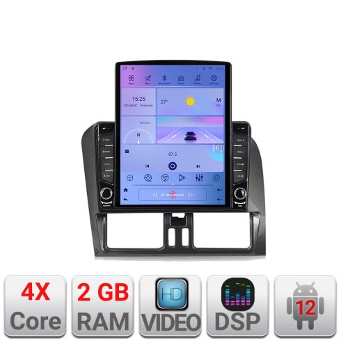 Volvo XC60 2014-2018 navigáció Sensus Connect rendszerrel K-272-14 TESLA típusú 9,7"-os képernyő Android rádióval Bluetooth Inter