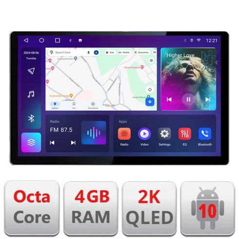 Edonav dedikált navigáció Audi A4 A5 B8 MMI3G rendszerrel, 13"-os 2K QLED képernyővel, Octacore processzorral, 4 GB RAM-mal, 32 GB HDD-vel, 4G-vel, 360°-os képstabilizátorral, DSP-vel, Carplay-jel és Bluetooth-szal