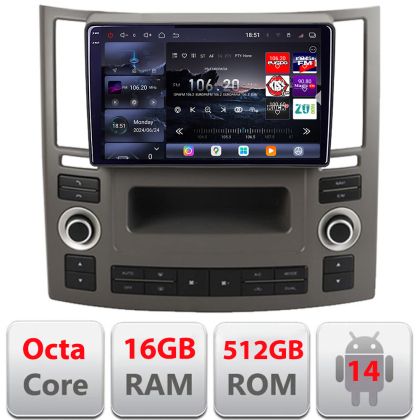 Navigatie Infiniti FX45 2007-2009 Android radio gps internet 8 core QLED 2K 16+512GB 360 fx45-old+EDT-E209 Edotec