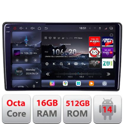Navigatie Toyota Android radio gps internet 8 core QLED 2K 16+512GB 360 Edotec V1