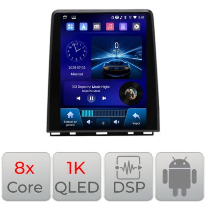 Navigatie dedicata Renault Clio 5 fara ecran color Edotec Tesla Qled 9.7",Octacore,4Gb RAM,32Gb,4G,DSP,Carplay,Android Auto, 360, fibra optica, coaxial,Bluetooth