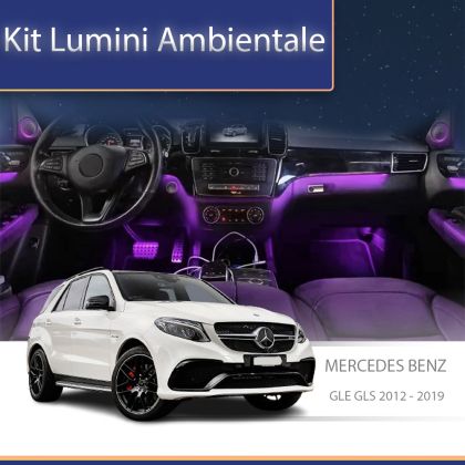 Lumini Ambientale trimuri carbon Mercedes GLE GLS W166 2012-2019 control pe sistemul original sau telefon