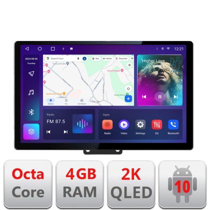 Navigatie Fiat 500 2014- Qled 2K Octa Core 4+64 LTE 4G DSP Wifi 5Ghz android auto carplay radio gps internet EDT-E413-2K
