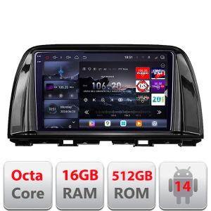 Navigatie Mazda CX5 2015-2017 Android radio gps internet 8 core QLED 2K 16+512GB 360 Edotec