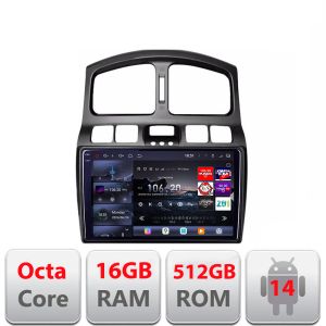 Navigatie Hyundai Santa Fe 2000-2006 Android radio gps internet 8 core QLED 2K 16+512GB 360 Edotec