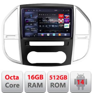 Navigatie Mercedes Vito w447 2016- Android radio gps internet 8 core QLED 2K 16+512GB 360 Edotec