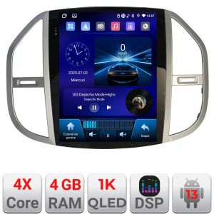 Navigatie Mercedes Vito 2016- tip tesla radio gps internet 4 Core carplay android auto 4+64 Incell Display kit-tesla-068+EDT-E220-RK