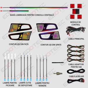 Lumini ambientale Volvo S60 2020-2022 set complet control telefon sau sistem original