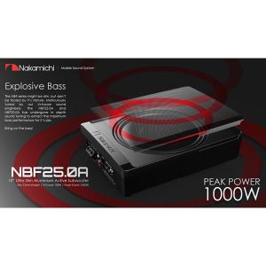 Subwoofer auto activ sub scaun Nakamichi, difuzor 10", 150 W RMS, 1000 W Max