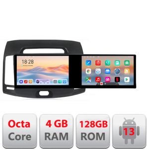 Navigatie Hyundai Elantra 2007-2011 Kit-2009 Edotec 2 ecrane  8 core 4+128 21.6 inch Incell android Wifi 5Ghz gps internet