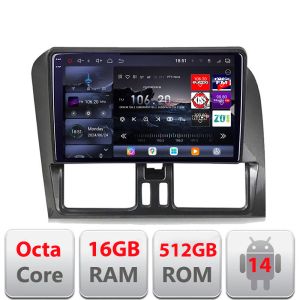 Volvo XC60 2014-2018 dedikált navigáció Sensus Connect rendszerrel Android Qled 2K Octa Core 16+512 LTE 4G DSP Wifi 5Ghz android-auto carplay gps EDT-E809-2K