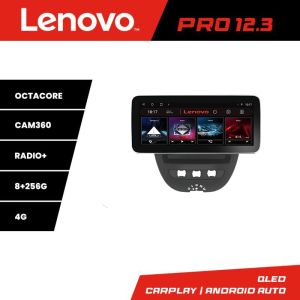 Navigatie Citroen C1 Peugeot 107 Toyota Aygo 2005-2014 Lenovo PRO 8+256 12.3 inch qled android 4G DSP gps internet  KIT-C1