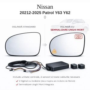Senzor unghi mort Nissan 20212-2025 Patrol Y63 Y62  — oglindă dedicată